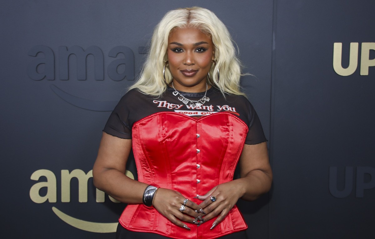 Lizzo attends the Amazon Upfront at the Beacon Theatre on Monday, May 12, 2025, in New York. (Photo by Andy Kropa/Invision/AP)