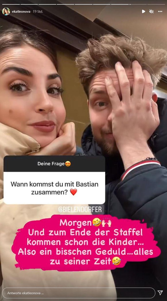 Ekaterina Leonova und Bastian Bielendorfer werden mit Beziehungsgerüchten konfrontiert.