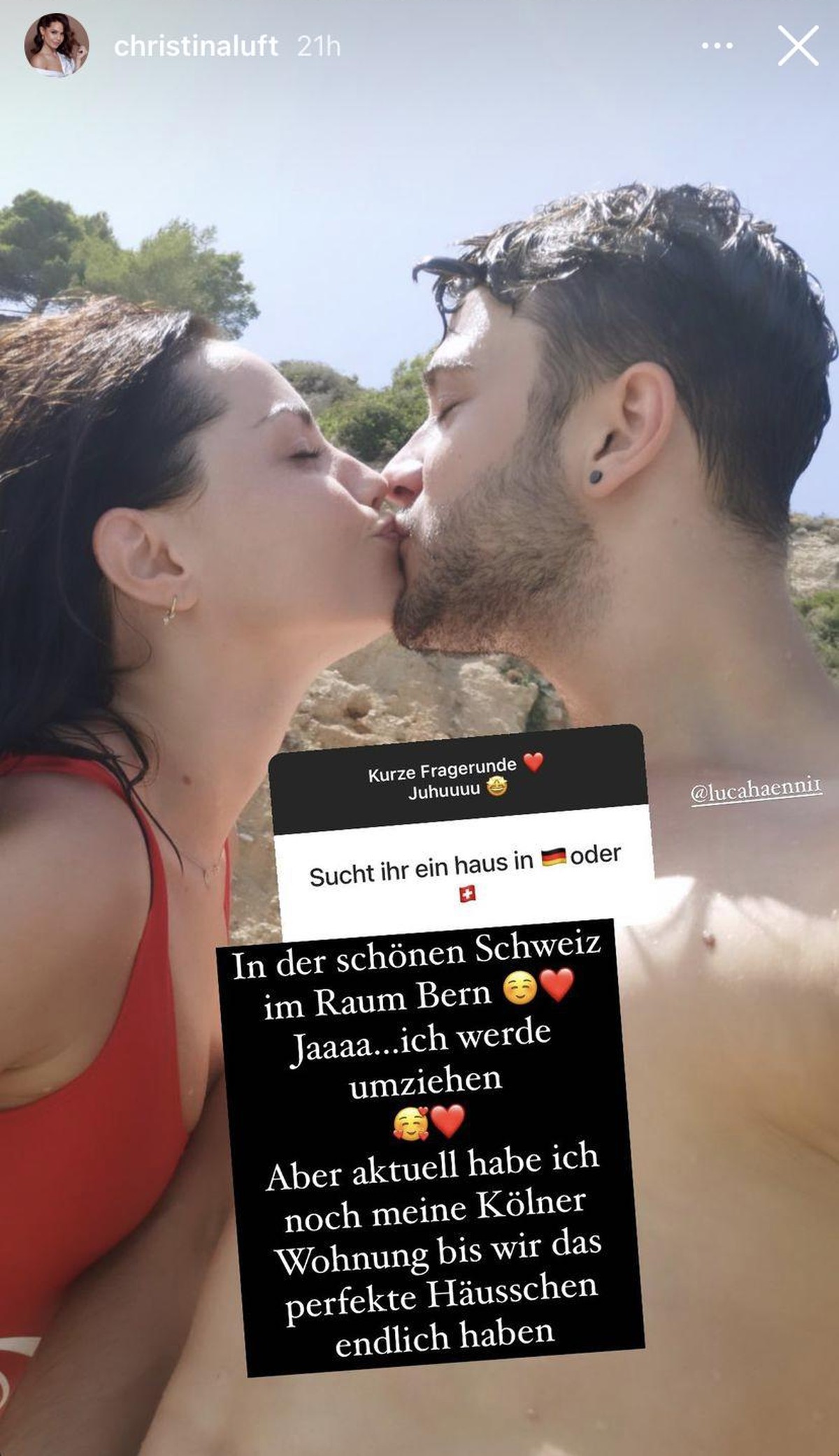 Hier erklärt Christina, dass sie künftig mit Luca in der Schweiz leben wird.