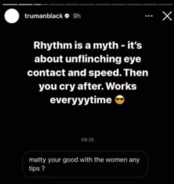 Matty gab schon früher Sex-Tips, wie hier via Instagram.