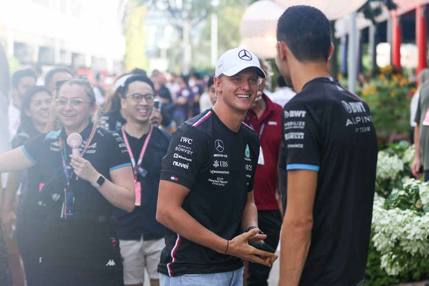 Schumacher Mick Gear, pilota di riserva del Mercedes-AMG F1 Team, nella foto durante il Gran Premio di Singapore Airlines di Formula 1 2023, Round 15 del Campionato del mondo di Formula 1 2023, WM, Welt...