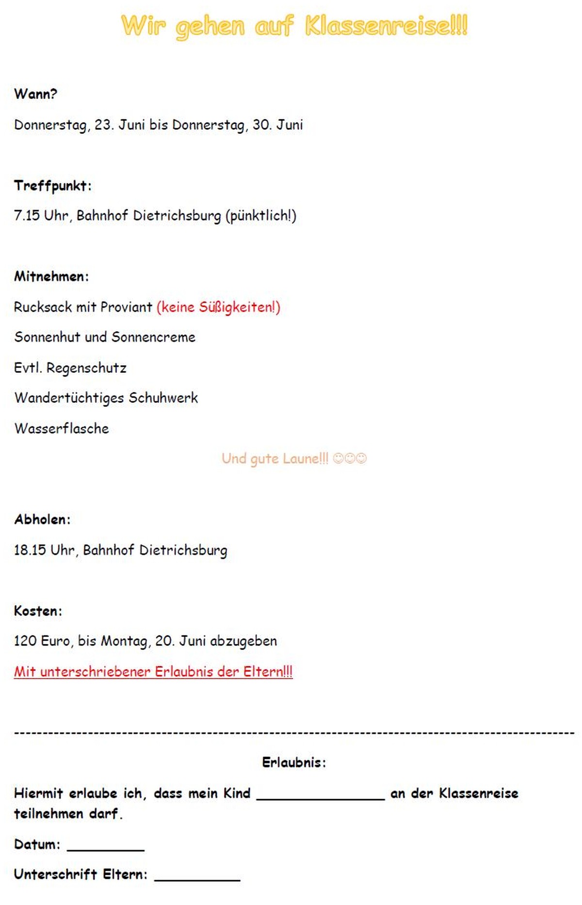 Klassenreise