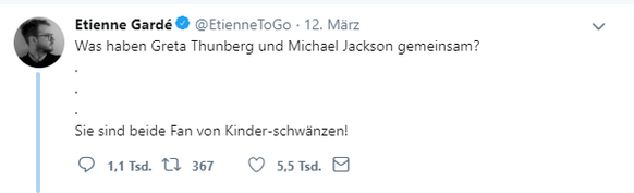 Etienne Gardé spielt auf die Vorwürfe des Kindesmissbrauchs gegen den verstorbenen Sänger Michael Jackson an.