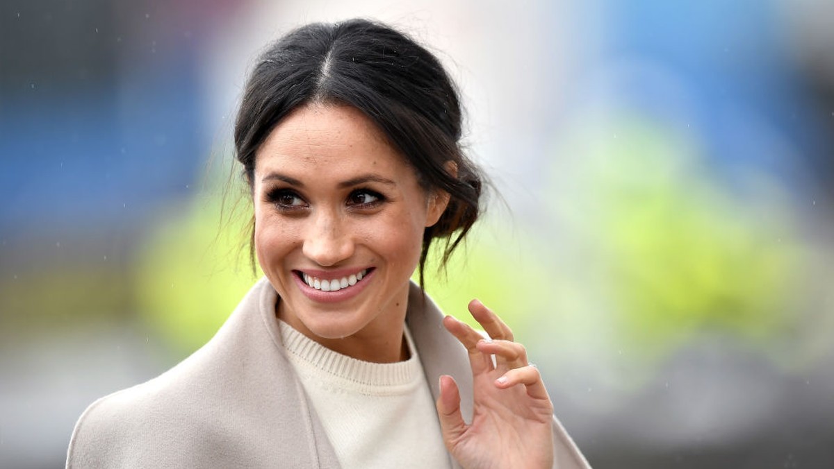 BELFAST, UNITED KINGDOM - MARCH 23: Meghan Markle is seen ahead of her visit with Prince Harry to the iconic Titanic Belfast during their trip to Northern Ireland on March 23, 2018 in Belfast, Norther ...