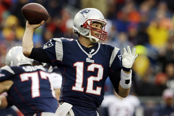 FILE - New England Patriots quarterback Tom Brady (12) passes against the Denver Broncos in the first quarter of an NFL football game on Oct. 7, 2012, in Foxborough, Mass. Brady, the seven-time Super  ...