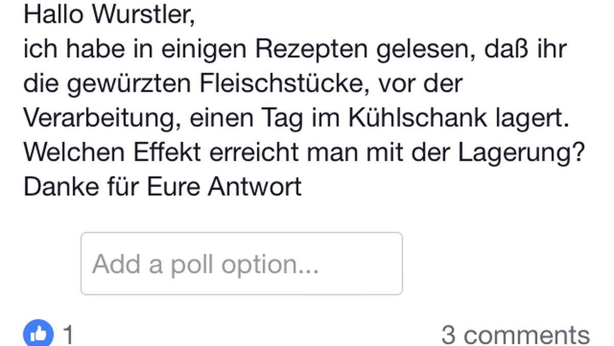 Facebook Kolumne Fleisch