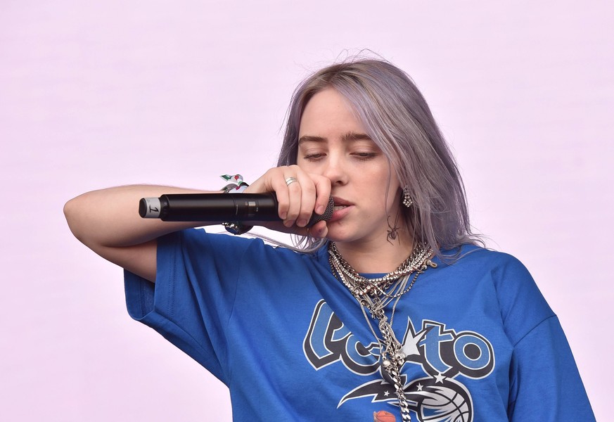 SAN FRANCISCO, CA - AUGUST 10: Billie Eilish performs during the 2018 Outside Lands Musis and Arts Festival in Golden Gate Park on August 10, 2018 in San Francisco, California. PUBLICATIONxINxGERxSUIx ...