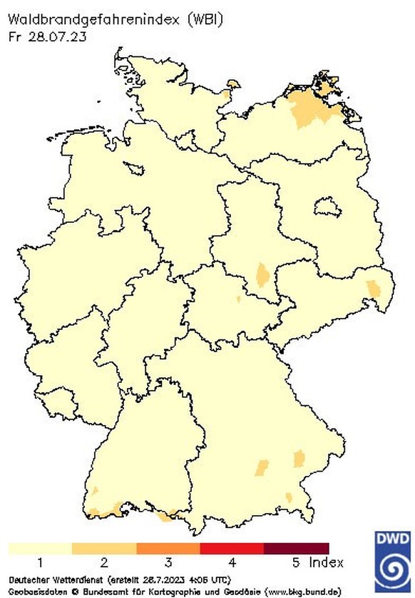 Deutscher Wetterdienst Waldbrandgefahrenindex