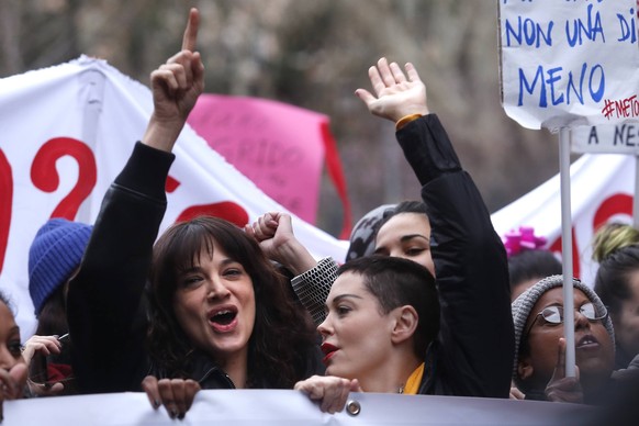 Rome, 08 March 2018 Asia Argento (S) and Rose McGowan during the event organized in Rome by the feminist collective Not one less on the day of the feast of women ph. ¬ © Luigi Mistrulli (, Rome - 2018 ...