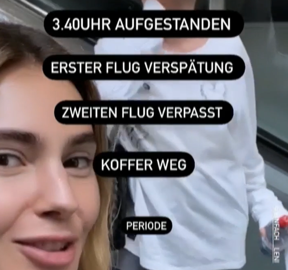Stefanie Giesinger berichtet in ihrer Instagram-Story von ihrem Horror-Flug.