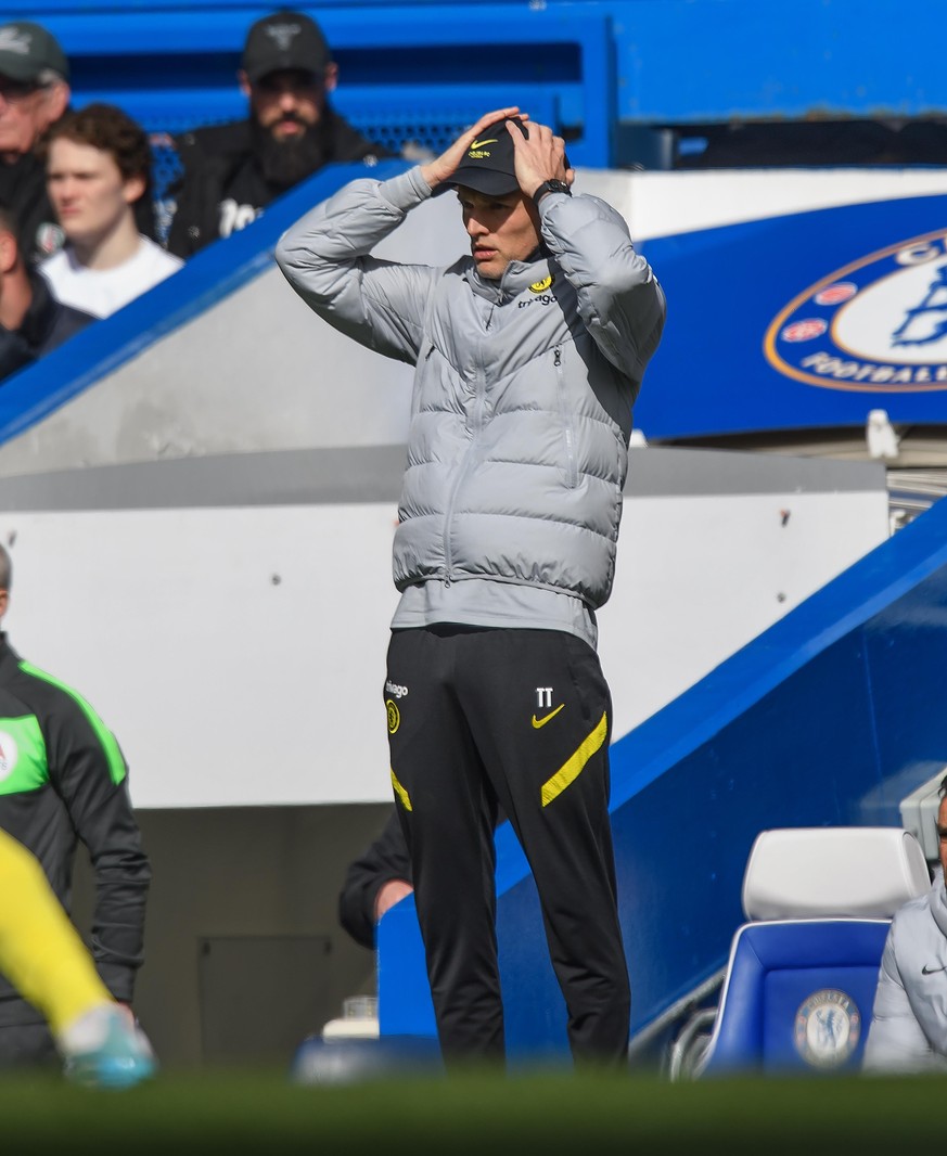 Chelsea v Brentford - Premier League - Stamford Bridge. Thomas Tuchel during the match against Brentford at Stamford Bridge, London. URN:66210091