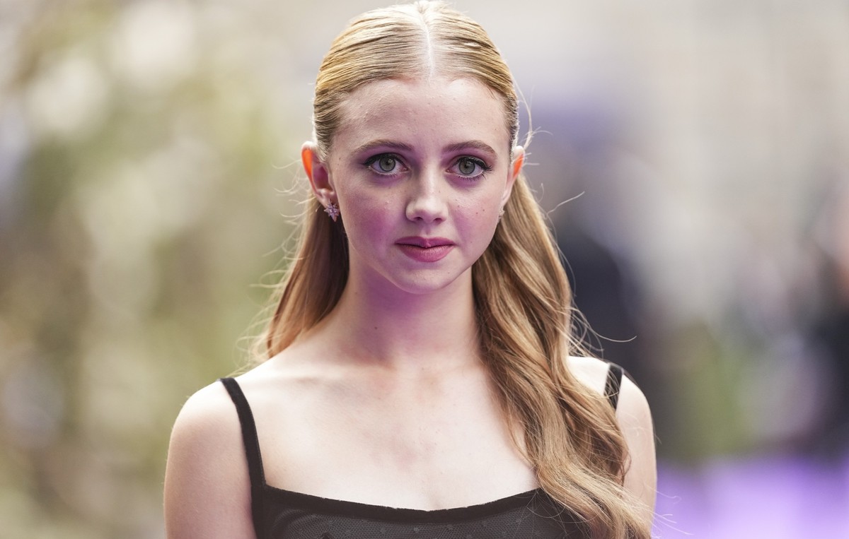 Evie Templeton poses for photographers upon arrival at the premiere of the the television series 'Wednesday' on Wednesday, July 30, 2025, in London. (Photo by Scott A Garfitt/Invision/AP)
