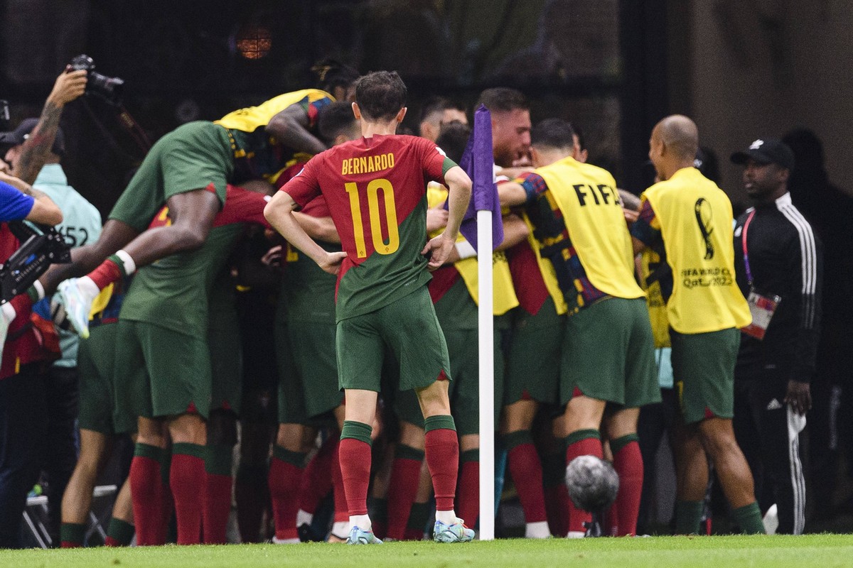 Estadio Lusail Commemoration of Portugal s first goal, 1-0, scored by Goncalo Ramos of Portugal during the match between Portugal and Switzerland, valid for the round of 16 of the World Cup, held at t ...