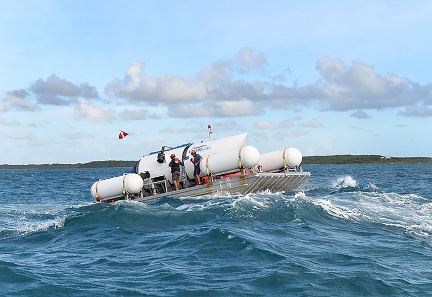 HANDOUT - 21.06.2023, ---: Dieses undatierte von OceanGate Expeditions herausgegebene Foto zeigt das Tauchboot