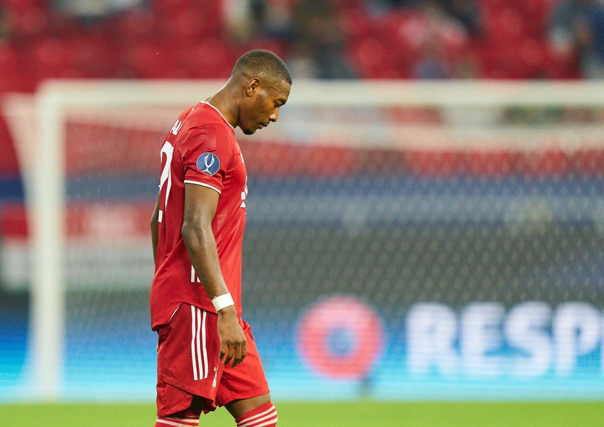 Budapest, Hungary, 24th September 2020. David ALABA, FCB 27 sad in the Final UEFA Supercup match FC BAYERN MUENCHEN - FC SEVILLA 2-1 in Season 2019/2020, FCB, Munich,