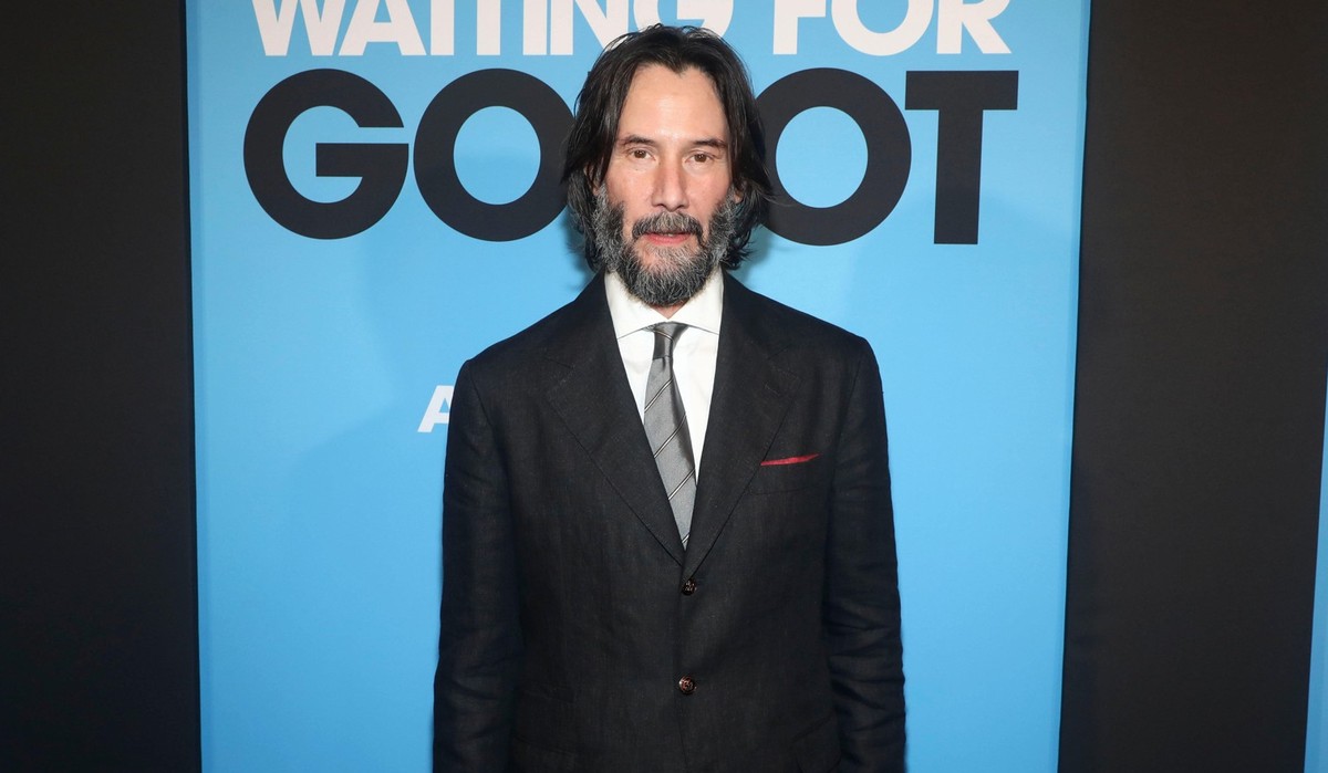 Actor Keanu Reeves attends &quot;Waiting for Godot&quot; Broadway opening night at the Hudson Theatre on Sunday, Sept. 28, 2025, in New York. (Photo by Andy Kropa/Invision/AP)