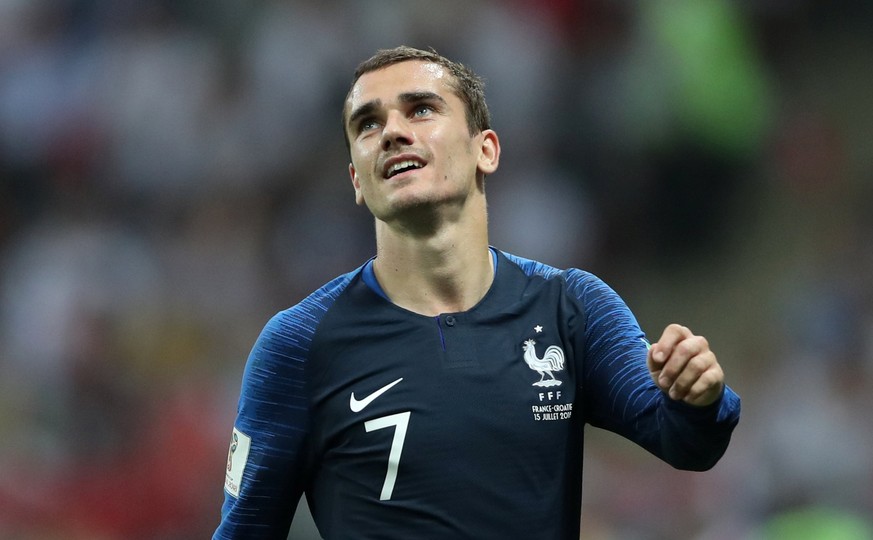 Soccer Football - World Cup - Final - France v Croatia - Luzhniki Stadium, Moscow, Russia - July 15, 2018 France&#039;s Antoine Griezmann reacts REUTERS/Carl Recine