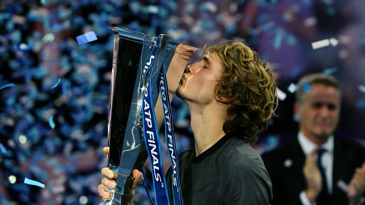 2018 ATP Tennis Herren Finals London Alexander Zverev , Germany wins his first ATP Finals Title *** 2018 Atp Finals London Alexander Zverev Germany wins his first ATP Finals Title