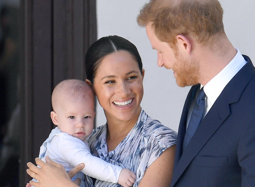 Prince Harry Duke of Sussex, Meghan Markle Duchess of Sussex and son Archie Harrison Mountbatten-Windsor during a visit to the Desmond &amp; Leah Tutu Legacy Foundation in Cape Town, South Africa.