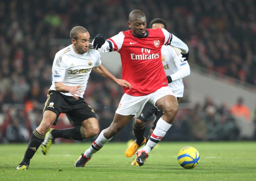 Bildnummer: 12353843 Datum: 16.01.2013 Copyright: imago/Action Plus
16.01.2013. London, England. Ashley Richards of Swansea City and Abou Diaby of Arsenal in action during The FA Cup 3rd Round replay  ...