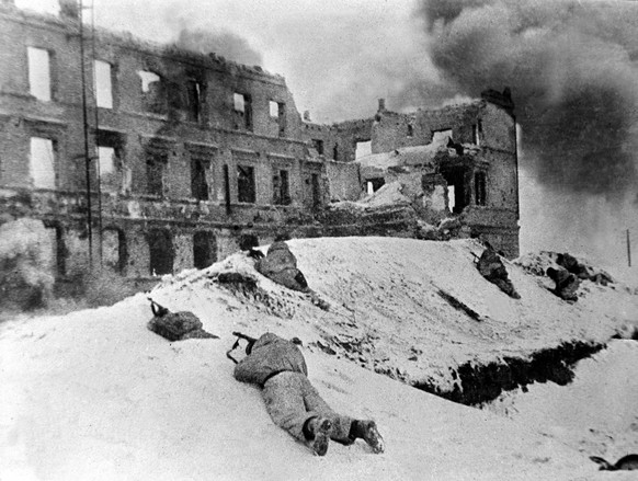 Straßenkampf in Stalingrad.