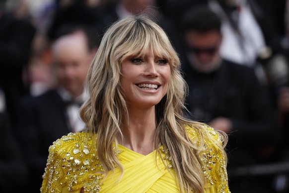 Heidi Klum poses for photographers upon arrival at the premiere of the film &#039;The Pot-au-Feu&#039; at the 76th international film festival, Cannes, southern France, Wednesday, May 24, 2023. (Photo ...