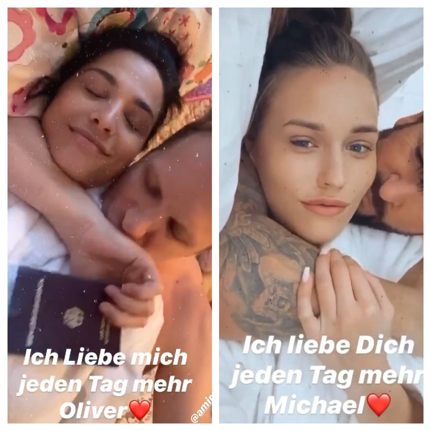 Oliver Pocher: Der Comedian (l.) hat nun eine neue Parodie von Michael Wendler und Laura Müller auf Instagram gepostet.