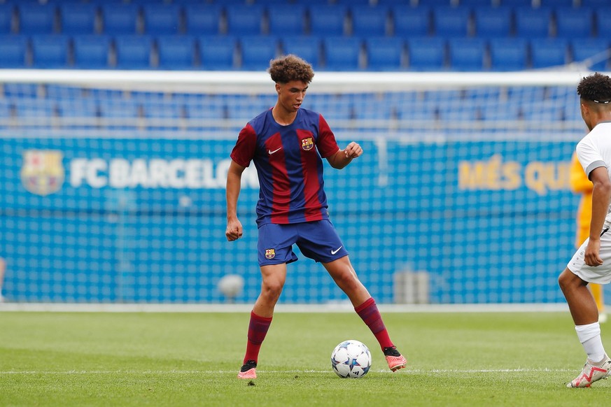 Noah Darvich Barcelona, SEPTEMBER 19, 2023 - Football / Soccer : UEFA Youth League Group H match between FC Barcelona, Barca Juvenil A 2-1 Royal Antwerp FC U19 at the Estadi Johan Cruyff in Sant Joan  ...