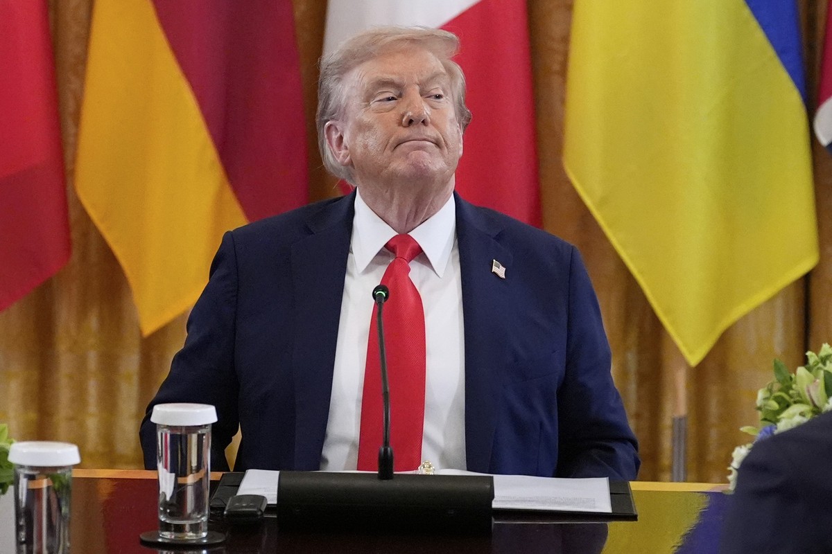 19.08.2025, USA, Washington: US-Präsident Donald Trump nimmt an einem Treffen mit dem ukrainischen Präsidenten Selenskyj im Weißen Haus teil. Foto: Alex Brandon/AP/dpa +++ dpa-Bildfunk +++