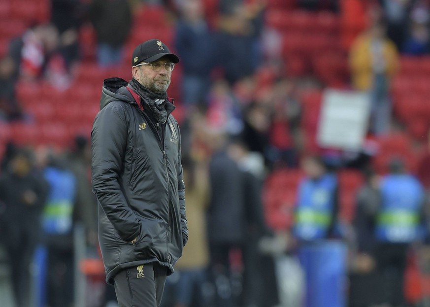 Liverpool, United Kingdom, 07.05.2019, UEFA Champions League - 2018/19 Season, Halbfinale, 2. Runde, FC Liverpool - FC Barcelona Barca Head coach Juergen Klopp (Liverpool) looks on ( DeFodi056 *** Liv ...