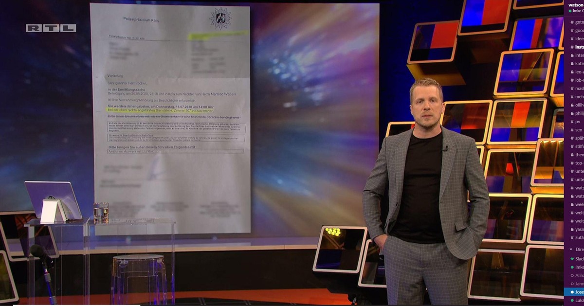 Oliver Pocher: Der Comedian präsentierte in seiner Show die Vorladung von der Kripo Köln.