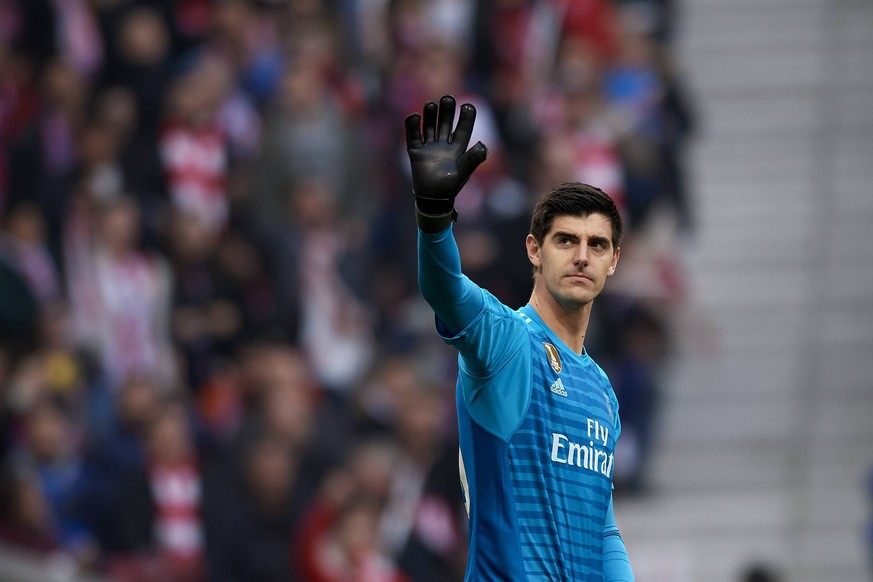 February 9, 2019 - Madrid, Madrid, Spain - Thibaut Courtois of Real Madrid during the week 23 of La Liga between Atletico Madrid and Real Madrid at Wanda Metropolitano stadium on February 09 2019, in  ...