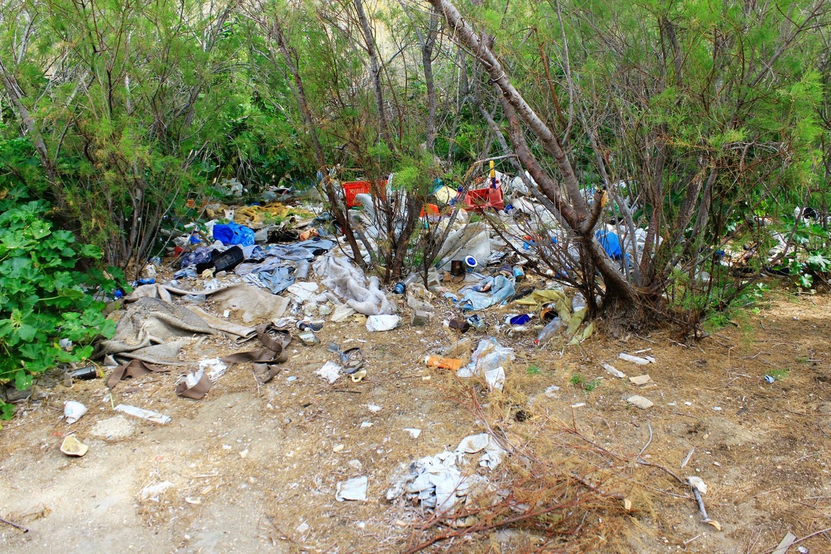 Pile of garbage in forest - Attica, Greece, March 2 2020. Copyright: xx