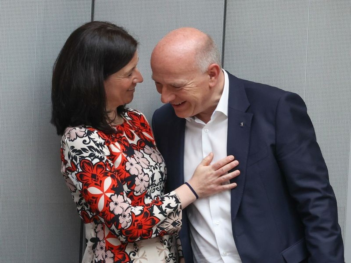 ARCHIV - Sind ein Paar: Bildungssenatorin Katharina G�nther-W�nsch und Berlins Regierender B�rgermeister Kai Wegner. Foto: Joerg Carstensen/dpa