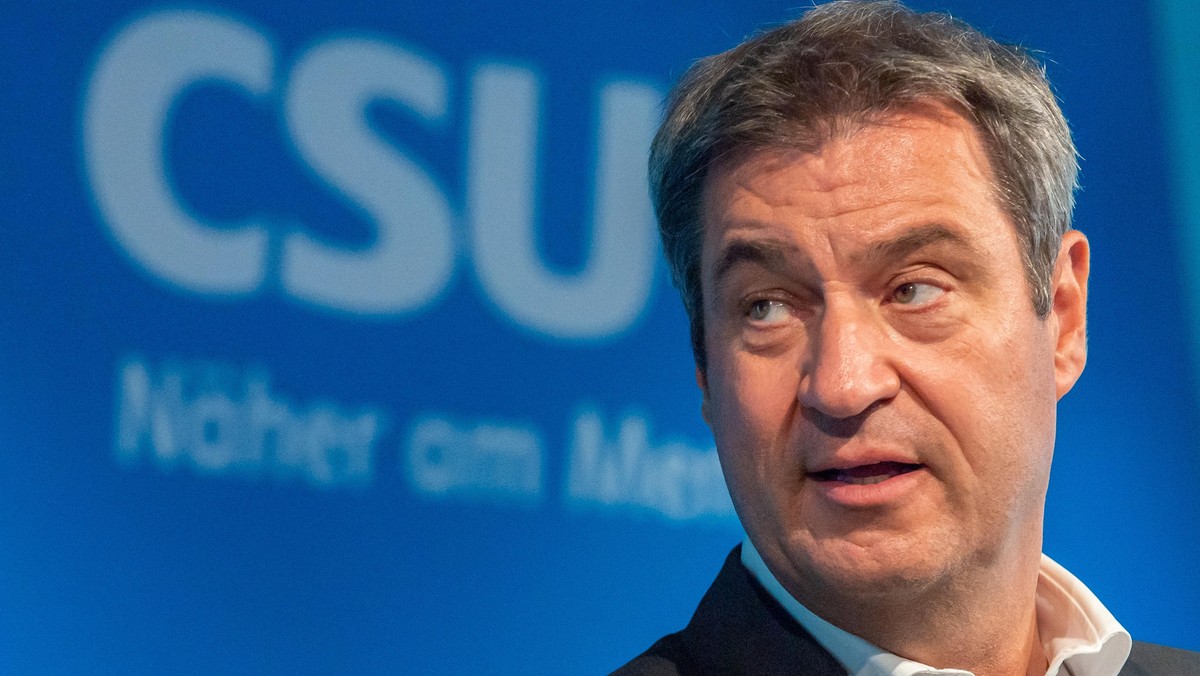 19.08.2021, Bayern, München: Markus Söder, CSU-Parteivorsitzender und Ministerpräsident von Bayern, nimmt nach einer Video-Konferenz des CSU-Präsidiums zur Lage in Afghanistan an einer Pressekonferenz ...