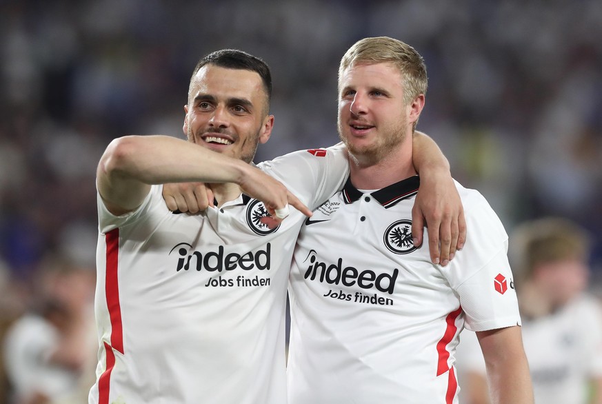 firo : 18.05.2022 Fu?ball, Fussball: UEFA Europa League, EL, Saison 2021/2022 Finale , Final , Endspiel Eintracht Frankfurt - Glasgow Rangers FC Frankfurt ist EUROPAPOKALSIEGER, Sieger Europa League J ...