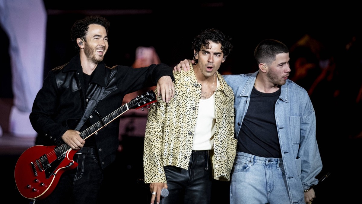 Jonas Brothers At Rock In Rio Lisbon 2024 The Jonas Brothers are performing on stage at Rock In Rio Lisbon, in Lisbon, Portugal, on June 22, 2024. Rock in Rio is back in Portugal for two weekends, Jun ...