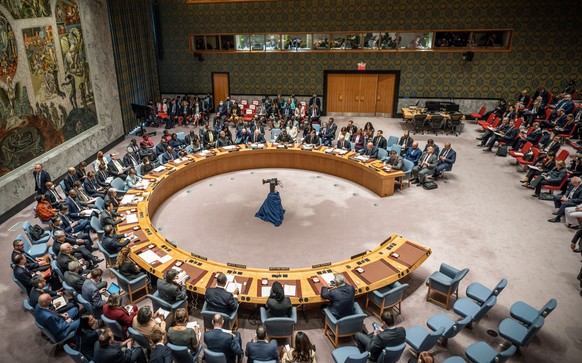 22.09.2022, USA, New York: Der Sicherheitsrat der Vereinten Nationen tagt während der Generaldebatte der UN-Vollversammlung. Foto: Michael Kappeler/dpa +++ dpa-Bildfunk +++