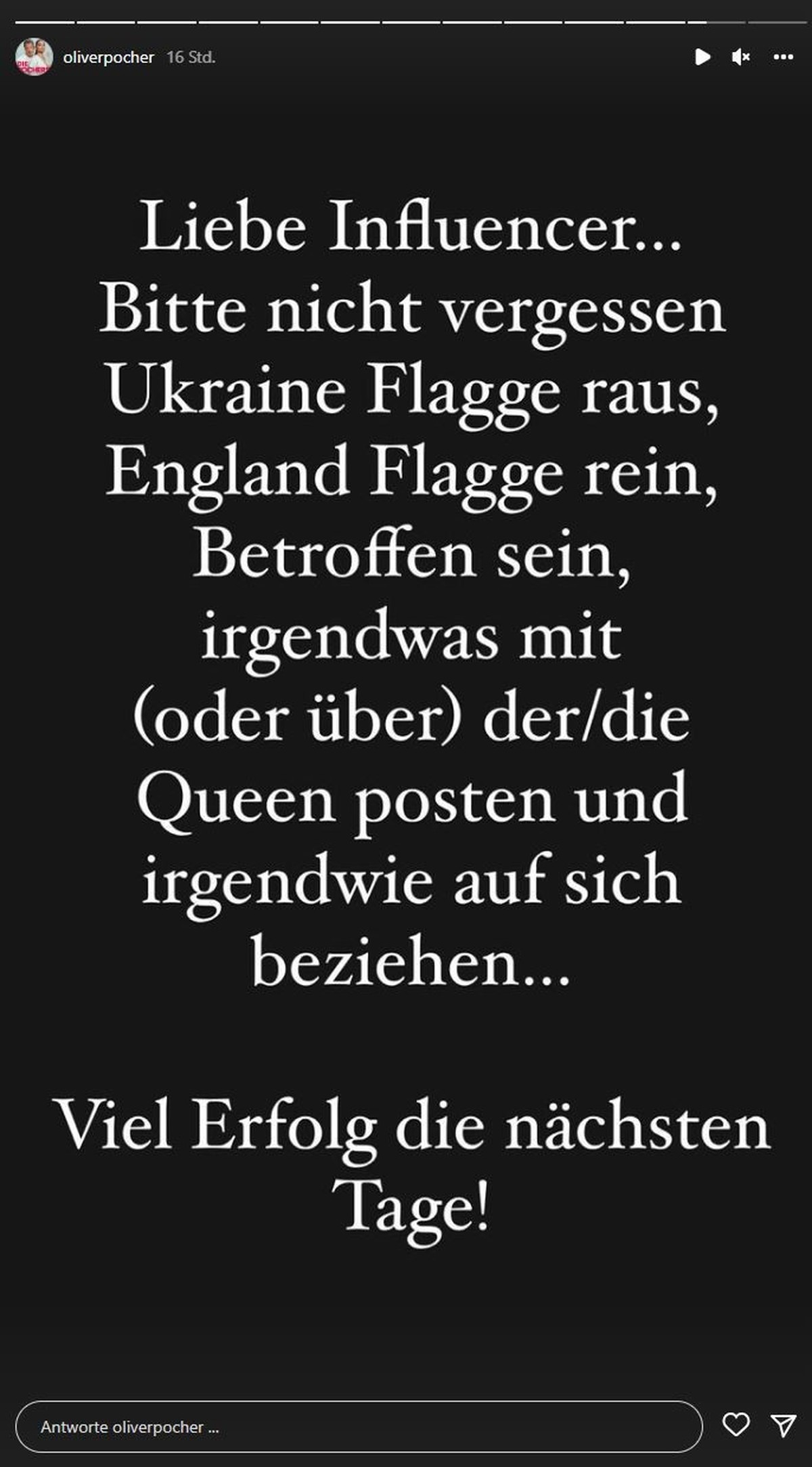 Dies schrieb Pocher gerichtet an Influencer.