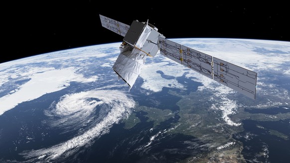The photo provided by European Space Agency ESA shows an artists rendering of ESA's Aeolus satellite which will provide timely and accurate profiles of the world's winds and further information on aer ...