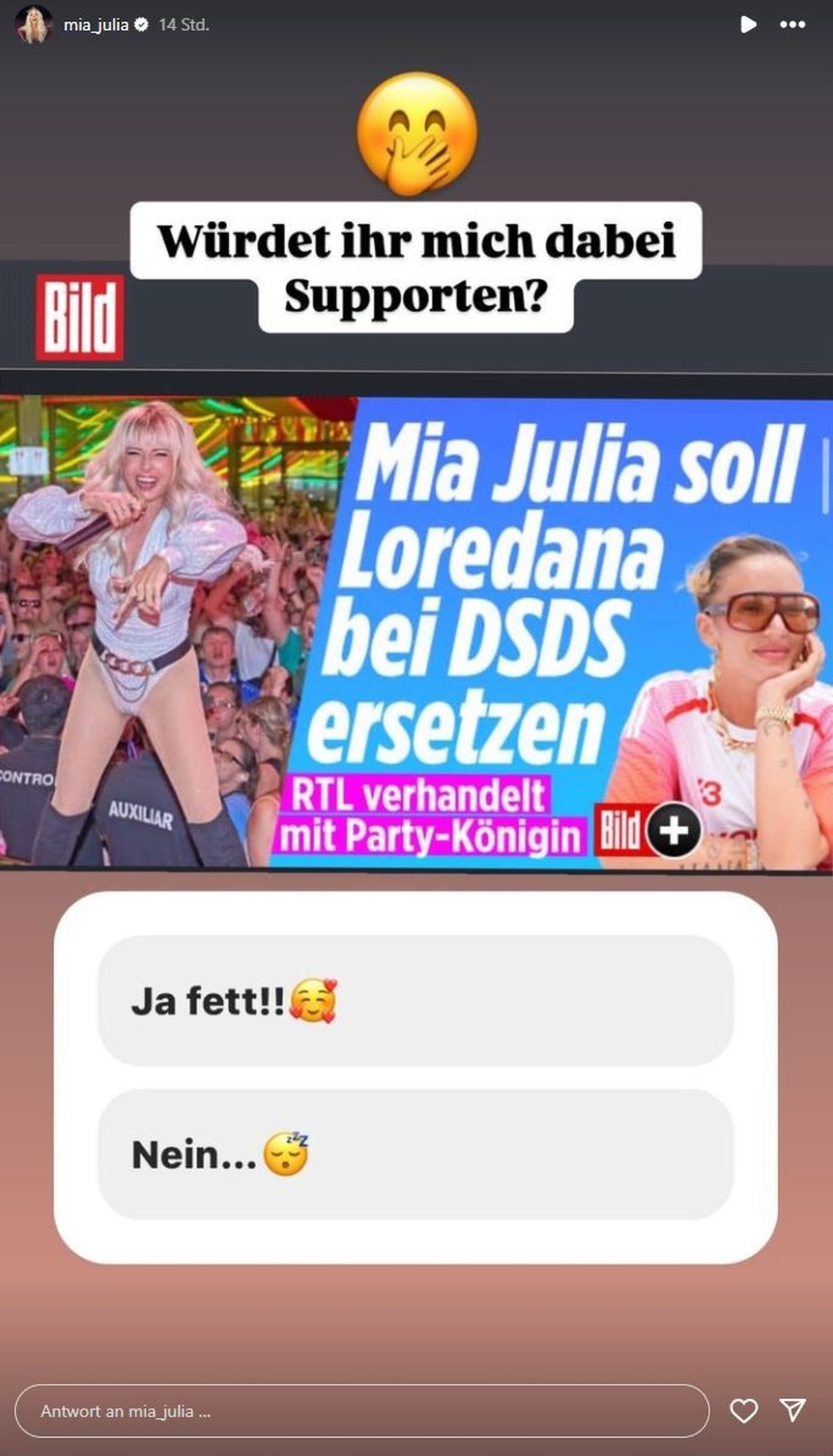Mia Julia fragt ihre Community, was sie von ihr in der "DSDS"-Jury halten.