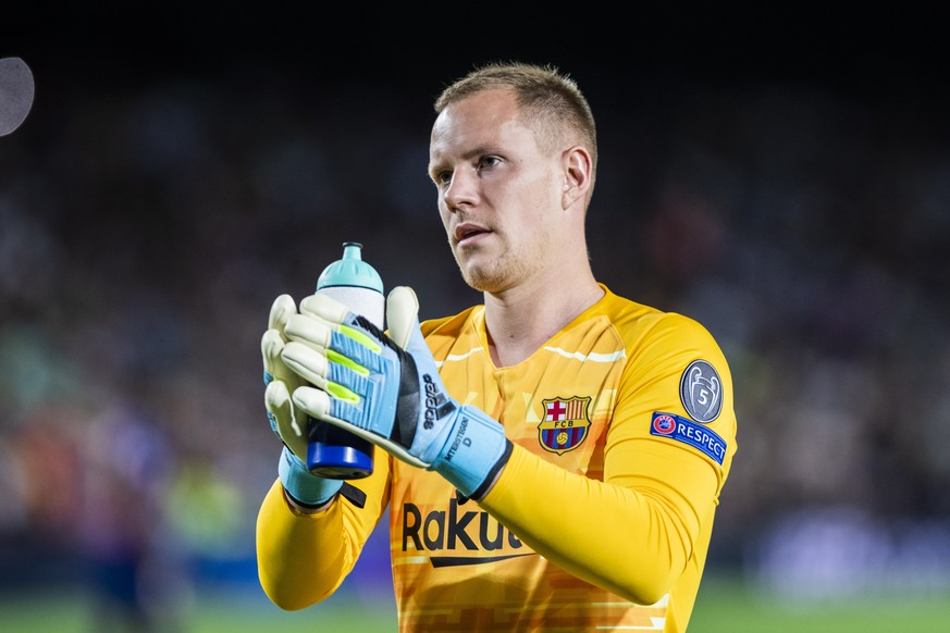 2nd October 2019 Camp Nou, Barcelona, Catalonia, Spain UEFA Champions League Football, Barcelona versus Inter Milan 1 Marc Andre ter Stegen applauds the fans against Inter FC - Editorial News PUBLICAT ...