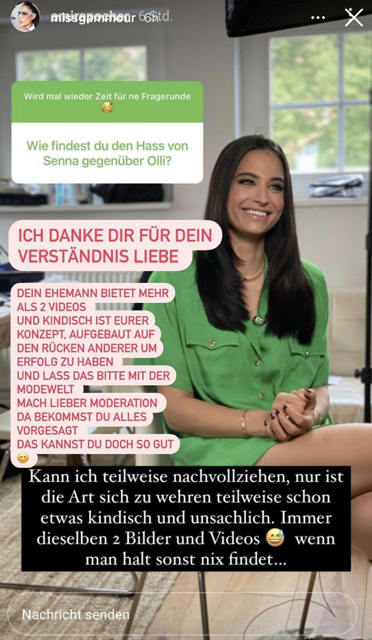 So reagierte Senna Gammour auf Amiras Statement.