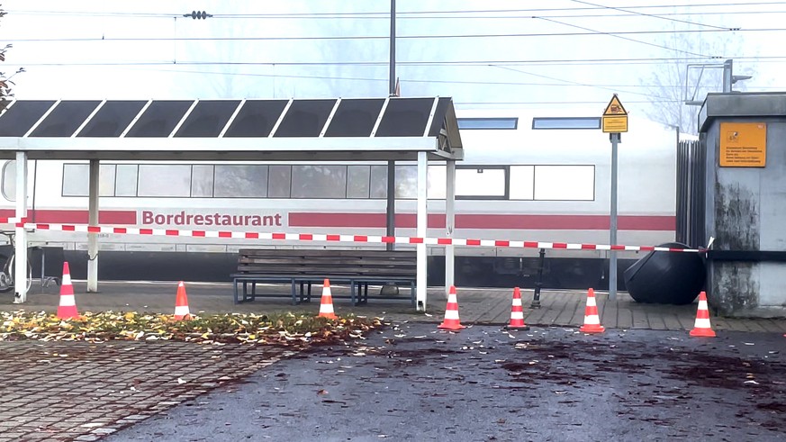 06.11.2021, Bayern, Seubersdorf: Ein ICE steht am Bahnhof. In dem ICE zwischen Regensburg und N