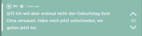 Oma geht vor. 

Er hat aber auch eine bestechende Logik.