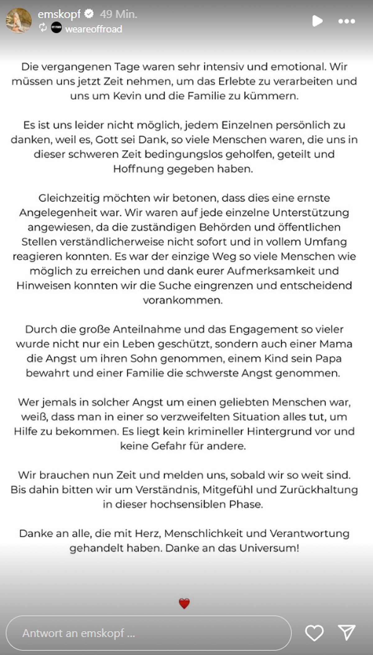 Diesen Beitrag teilt Emely Hüffer von ihrem Management.