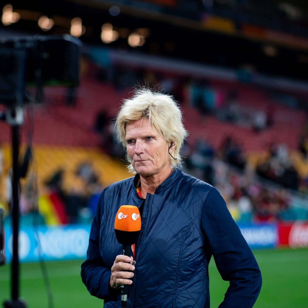 Claudia Neumann ZDF TV Kommentatorin, Sportreporterin beim Interview, AUS, Suedkorea vs Deutschland, FIFA Frauen Fussball Weltmeisterschaft Australien 2023, 3. Spieltag, Gruppe H, 03.08.2023 AUS, Sued ...