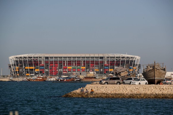 974 Stadium in Qatar / General view of Stadium 974 on March 30, 2022 in Doha, Qatar. It has a modular design, and incorporates 974 recycled shipping containers in homage to the site s industrial histo ...