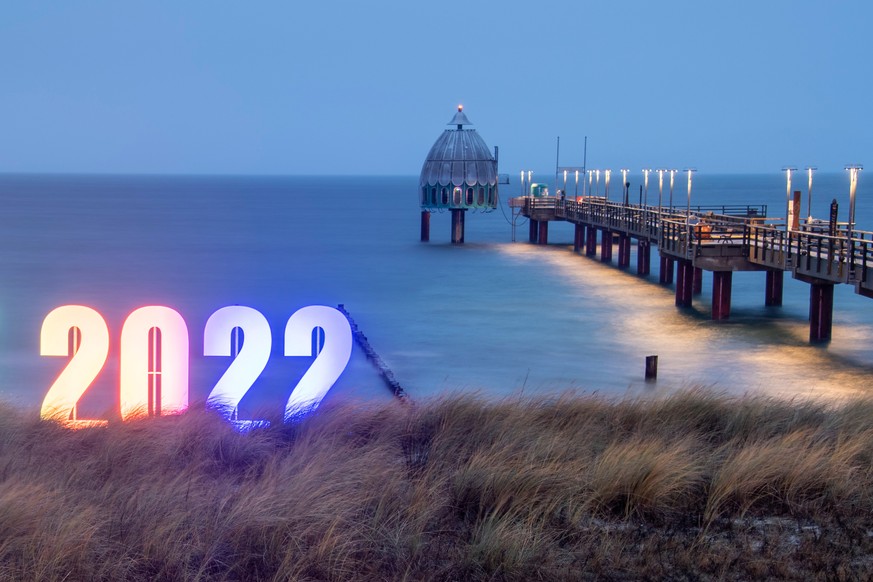 01.01.2022, Mecklenburg-Vorpommern, Zingst: Das Ostseebad Zingst gr