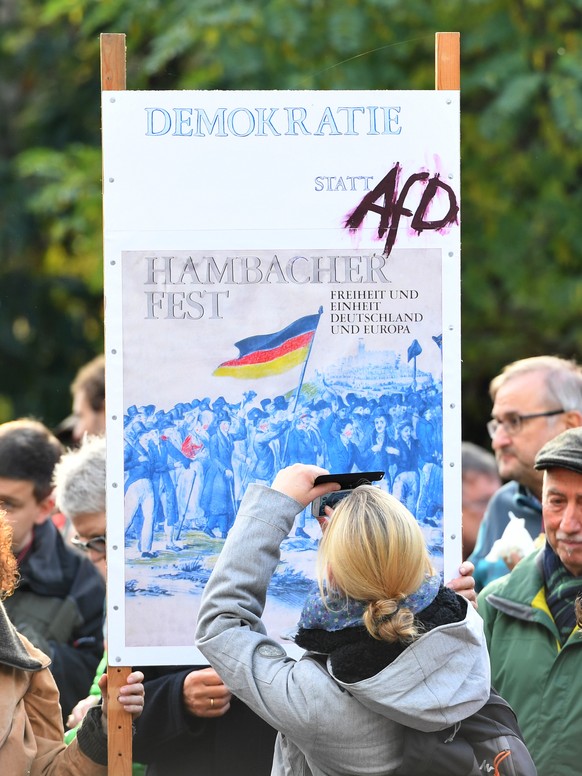 Proteste in Hambach gegen die AfD - hier 2016.